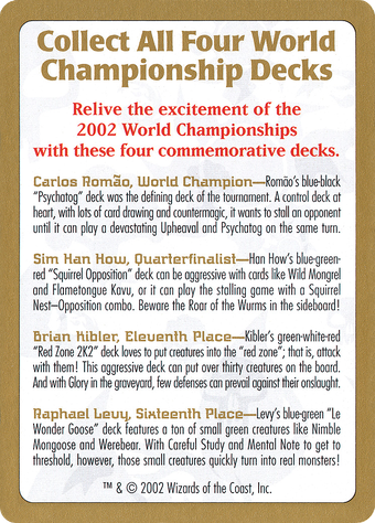 2002 World Championships Ad Card image