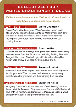 Anúncio do Campeonato Mundial de 2003