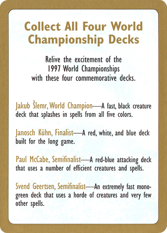Annonce des Championnats du Monde 1997 image