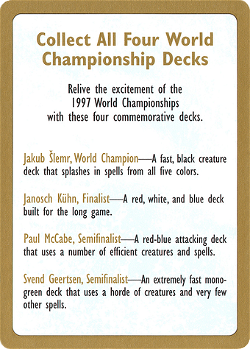 Annonce des Championnats du Monde 1997