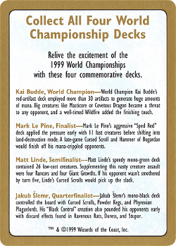 Anúncio do Campeonato Mundial de 1999