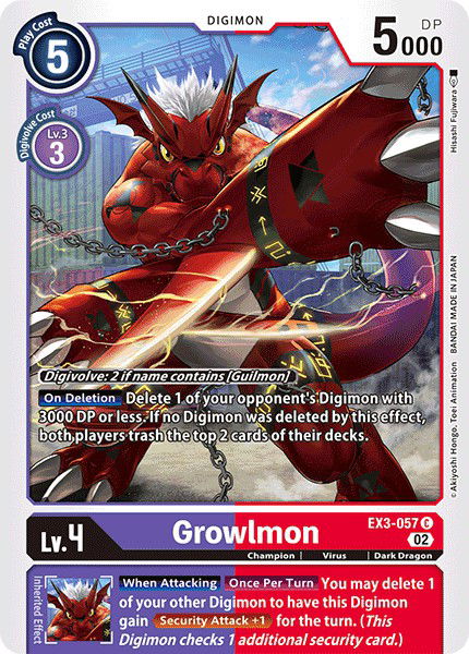 Growlmon EX3-057 Crop image Wallpaper