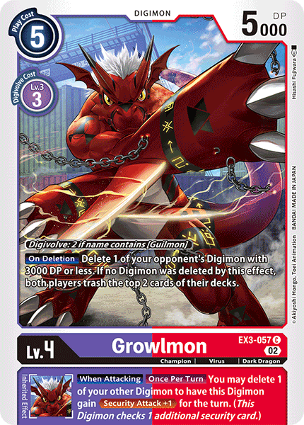 Growlmon EX3-057 Full hd image