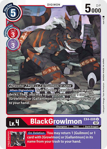 BlackGrowlmon EX4-008 Crop image Wallpaper