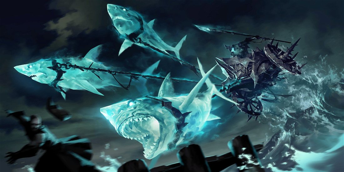 Shark Chariot Crop image Wallpaper
