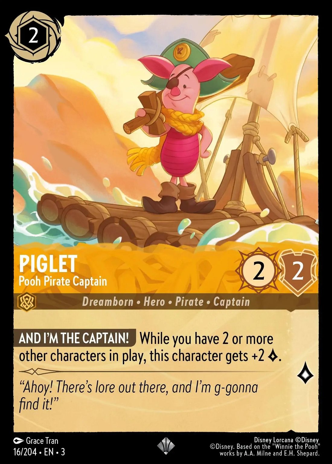 Piglet - Pooh Pirate Captain Crop image Wallpaper