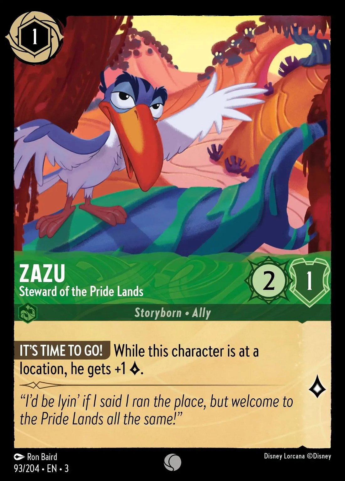 Zazu - Steward of the Pride Lands Crop image Wallpaper