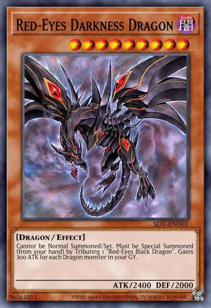 Gendanne Lavet af tweet Red-Eyes Darkness Dragon | Yu-Gi-Oh TCG YGO Cards