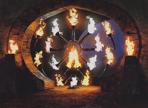 Wall of Torches Crop image Wallpaper