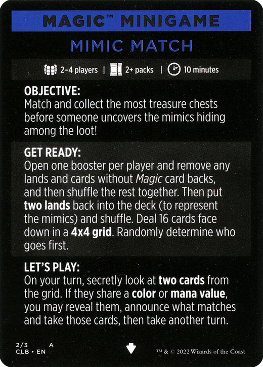 Mimic Match Card // Mimic Match (cont'd) Card Full hd image