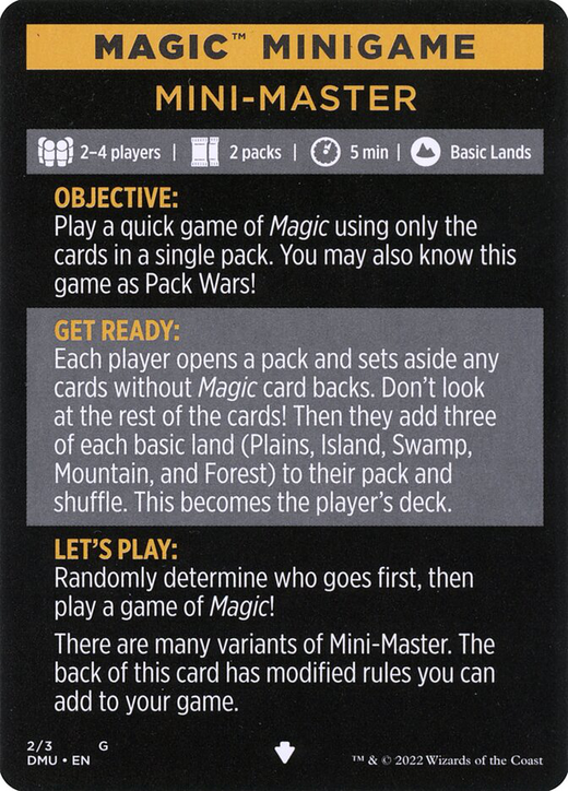 Mini-Master Card // Mini-Master (cont'd) Card Full hd image