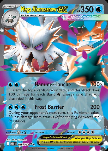 Mega Abomasnow ex: Mega Evolution (Standard, 2025.2 - Ver.1) deck image