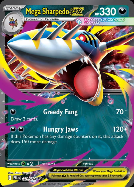Mega Sharpedo ex: Phantasmal Flames (Standard, 2025.2 - Ver.1) deck image