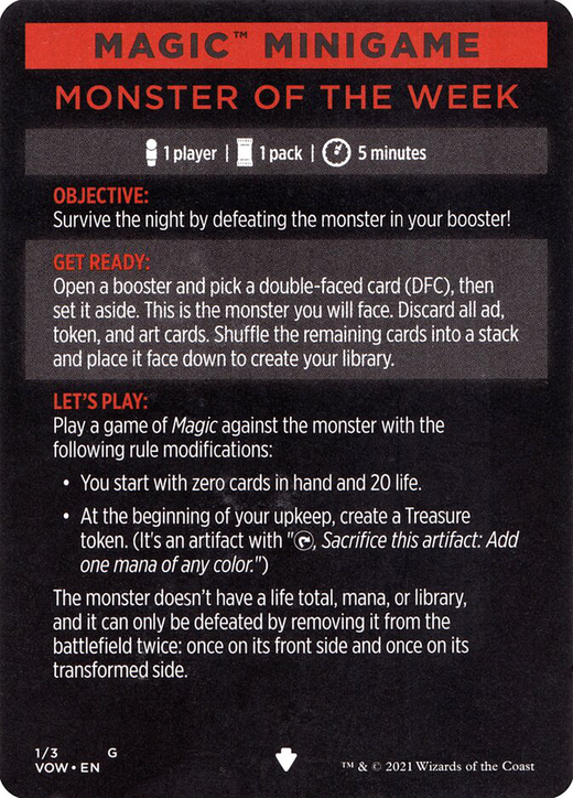 Monster of the Week Card // Monster of the Week (cont'd) Card Full hd image