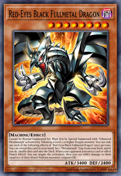 Dragón Fullmetal negro de ojos rojos