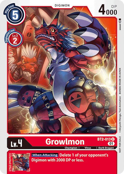 Growlmon BT2-013 Crop image Wallpaper