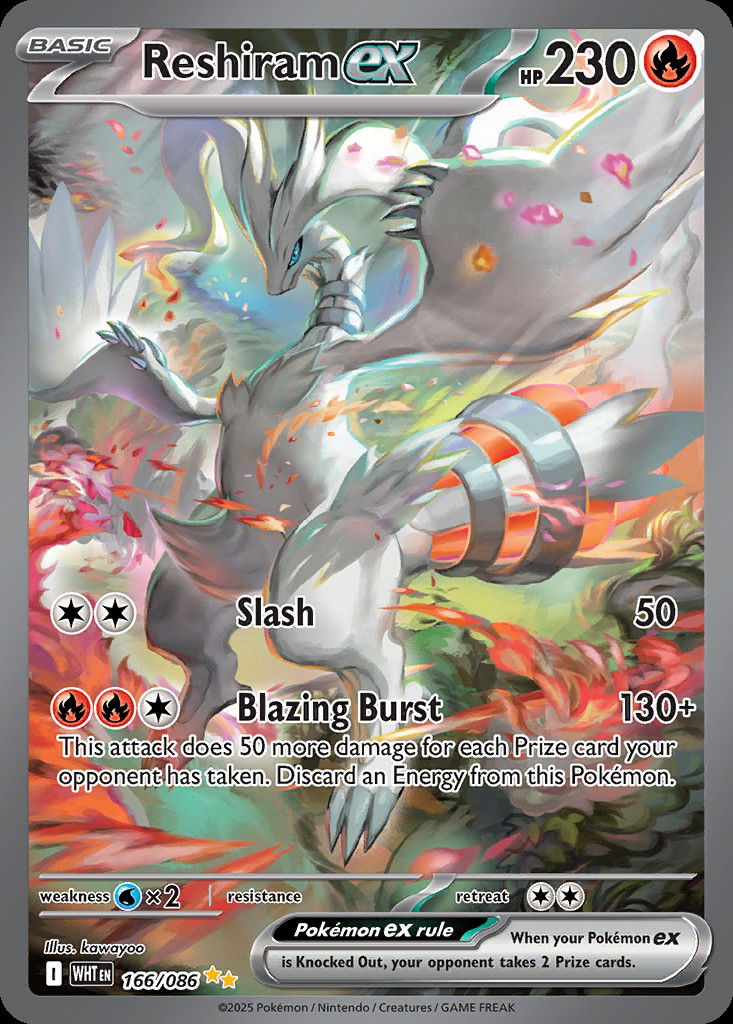 Reshiram ex WHT 166 Crop image Wallpaper