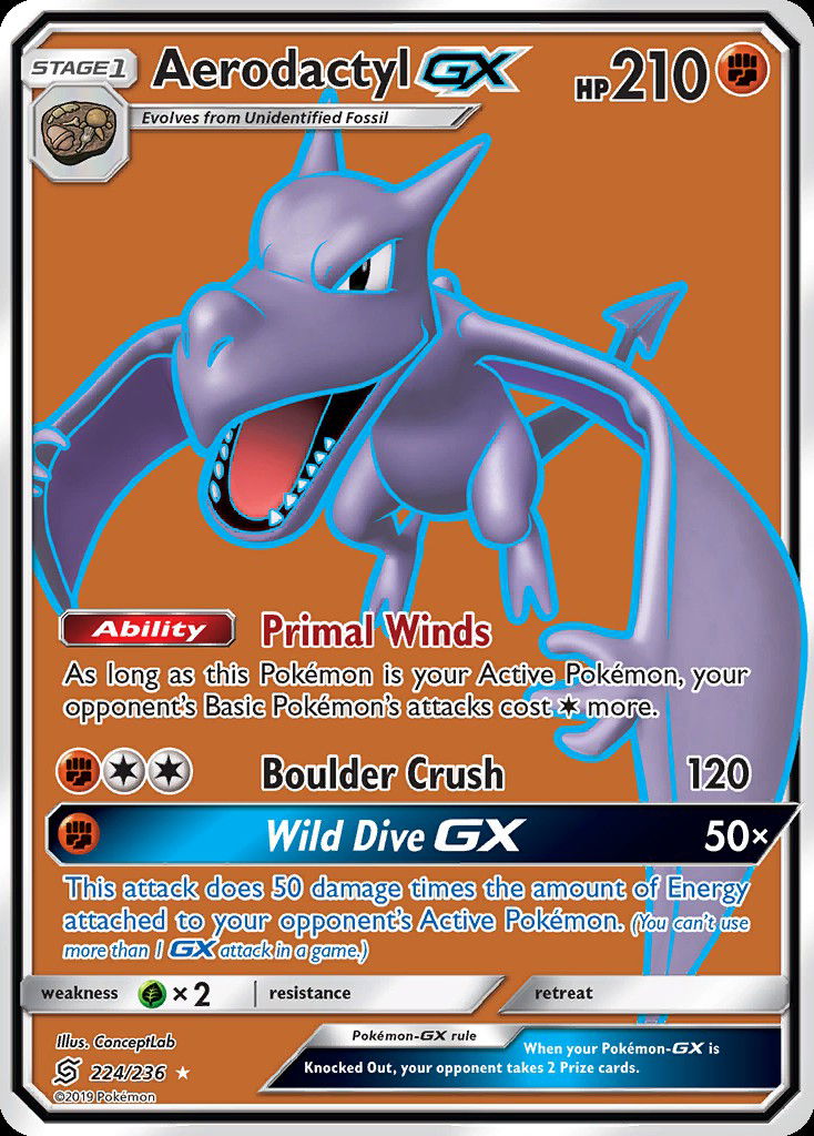 Aerodactyl-GX UNM 224  Pokemon TCG POK Cards