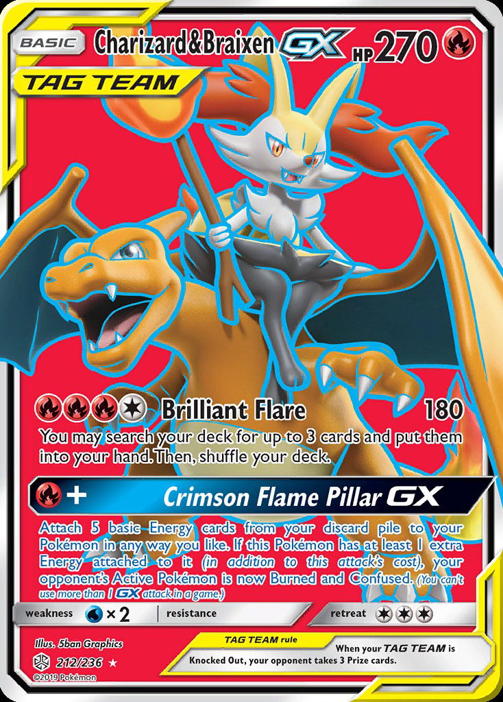 Charizard & Braixen-GX CEC 212 Crop image Wallpaper