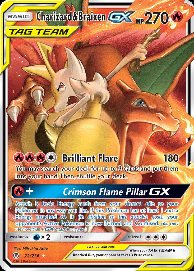 Charizard & Braixen-GX CEC 22 Crop image Wallpaper