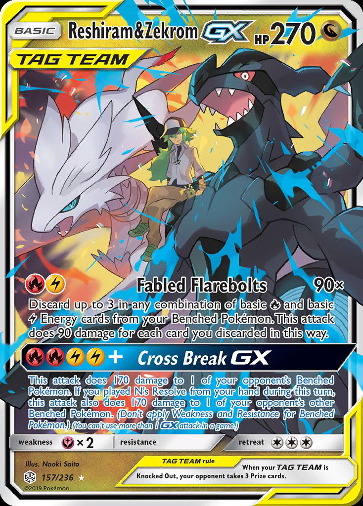 Reshiram & Zekrom-GX CEC 157 Crop image Wallpaper