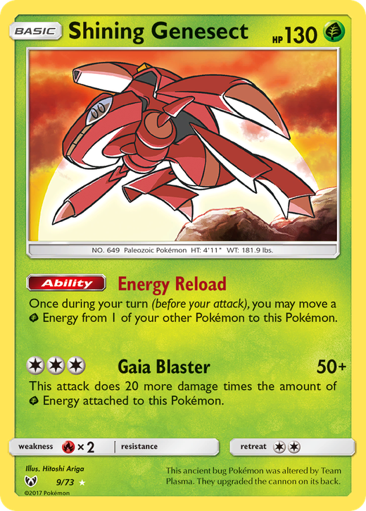 Shining Genesect SLG 9 translates to Genesect Brillant SLG 9 in French. image