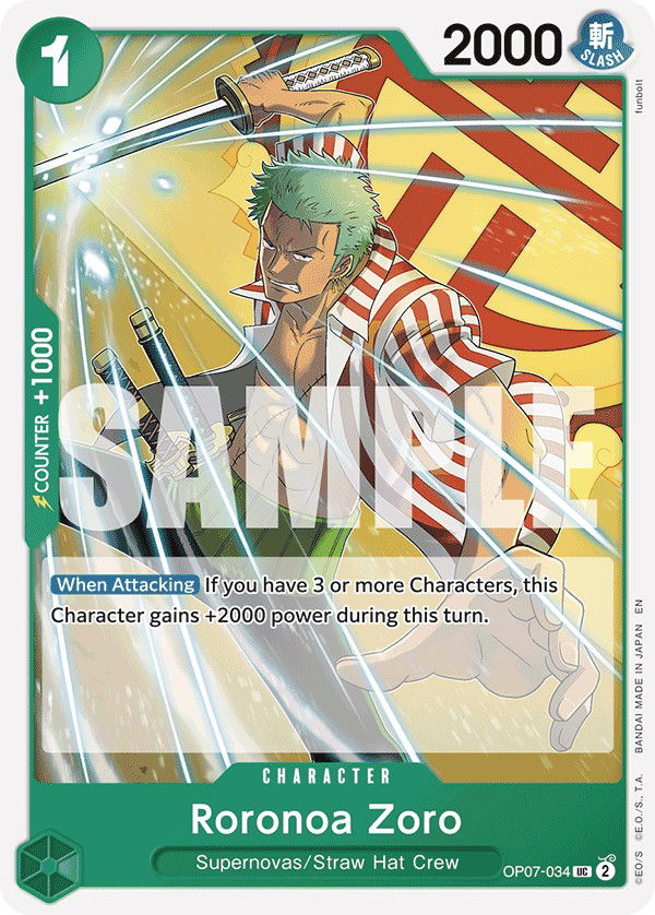 Roronoa Zoro OP07-034 Crop image Wallpaper