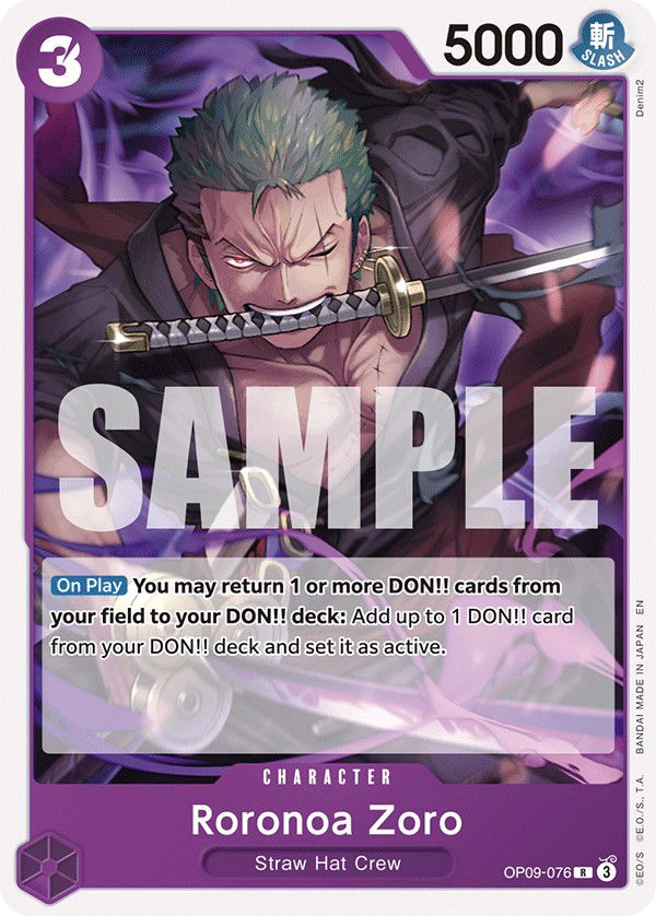 Roronoa Zoro OP09-076 Crop image Wallpaper