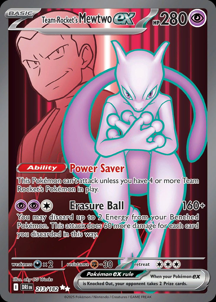 Pokémon Roketo 🚀 Team Rocket's Mewtwo ex 213/182 Sv10: Destined Rivals