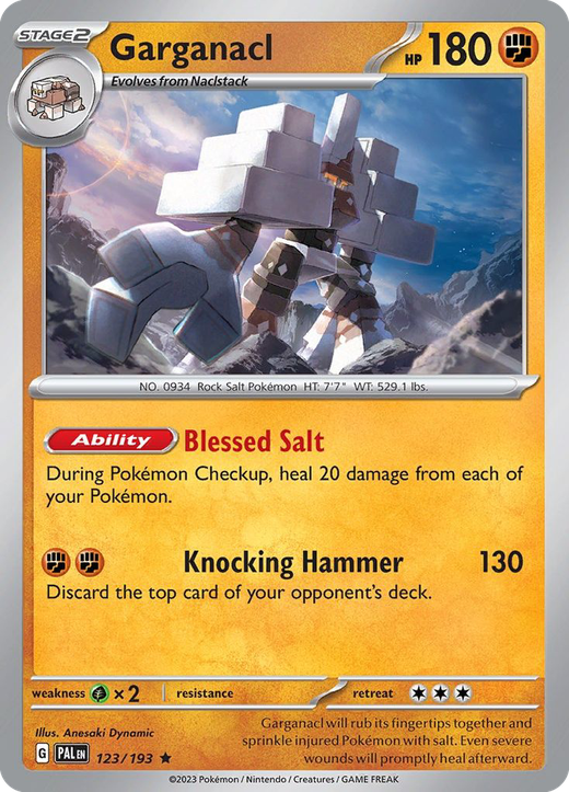 Garganacl sv2 123 is not a valid Pokemon TCG card text. image