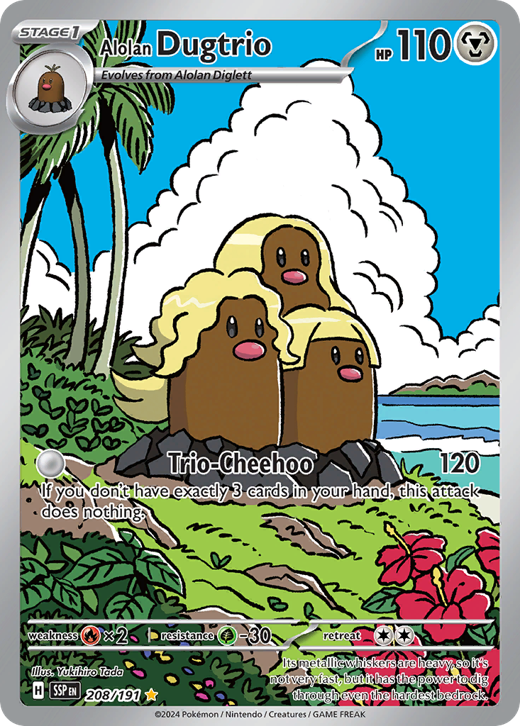 Alolan Dugtrio SSP 208 Full hd image