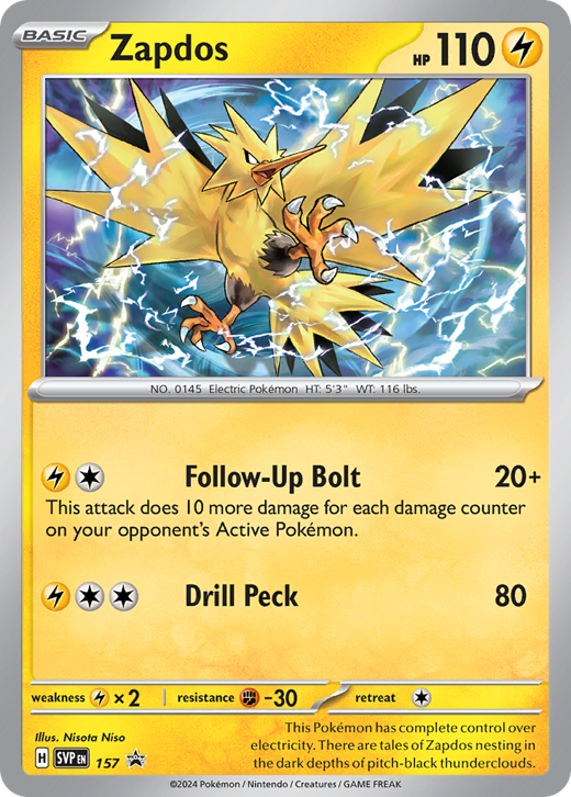 Zapdos PR-SV 157 Full hd image