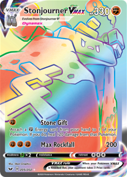 Carta Pokémon Snorlax Vmax Rainbow Espada E Escudo