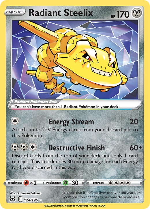 Radiant Steelix LOR 124 Full hd image