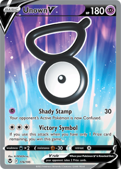 Unown V SIT 176 is not a valid card name in the Pokemon Trading Card Game. image