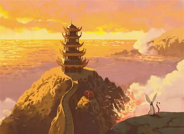 Crescent Island Temple Crop image Wallpaper