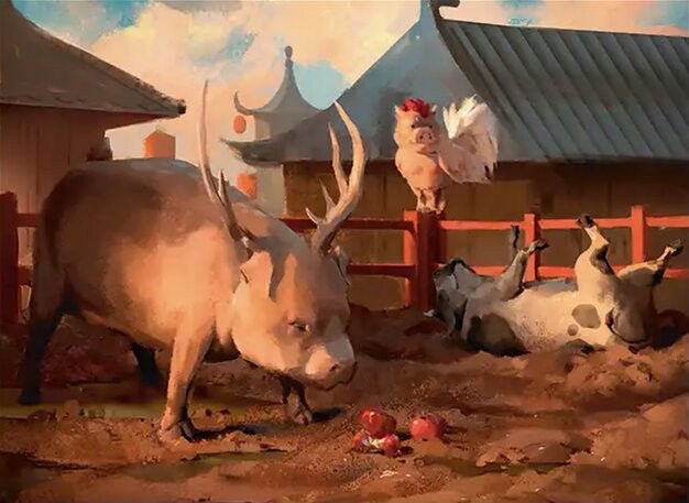 Curious Farm Animals Crop image Wallpaper