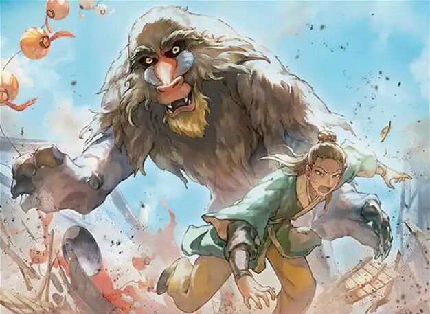 Elephant-Mandrill Crop image Wallpaper