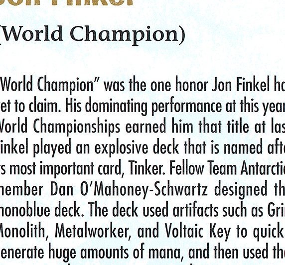 Tinker (Jon Finkel) [World Championship Decks 2000]