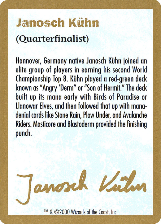 Janosch Kühn Bio (2000) Card Full hd image