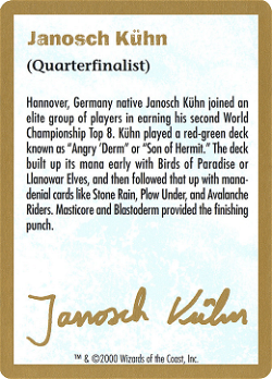 Janosch Kühn Bio (2000) Card