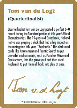 Tom van de Logt Bio (2000) Card