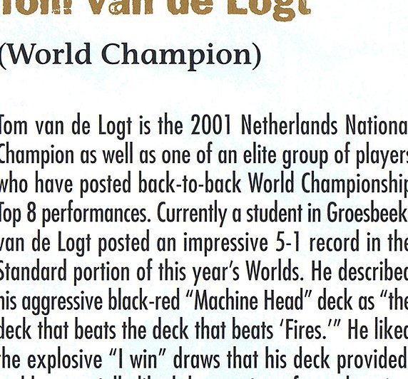 Tom van de Logt Bio (2001) Card Crop image Wallpaper