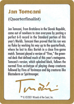 Carte de biographie Jan Tomcani