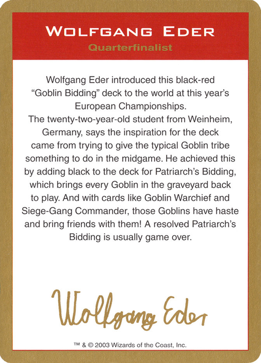 Wolfgang Eder Bio Card Full hd image