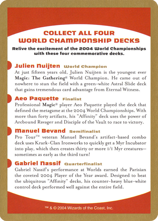 2004 World Championships Ad Card image