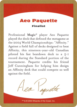 Carta de biografía de Aeo Paquette image