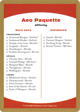 Aeo Paquette Decklist Card image