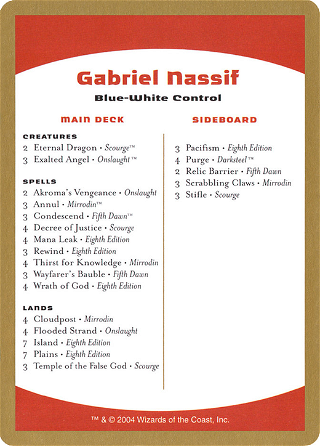 Gabriel Nassif Decklist Card image