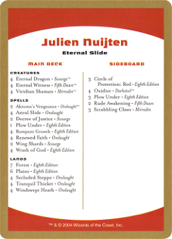 Carta de la lista de mazos de Julien Nuijten.